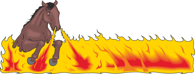 Horse Running Through Fire Clipart - Dynamic Animal Borders