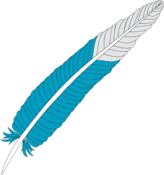 Blue Feather with White Tips Clipart for Creative Projects