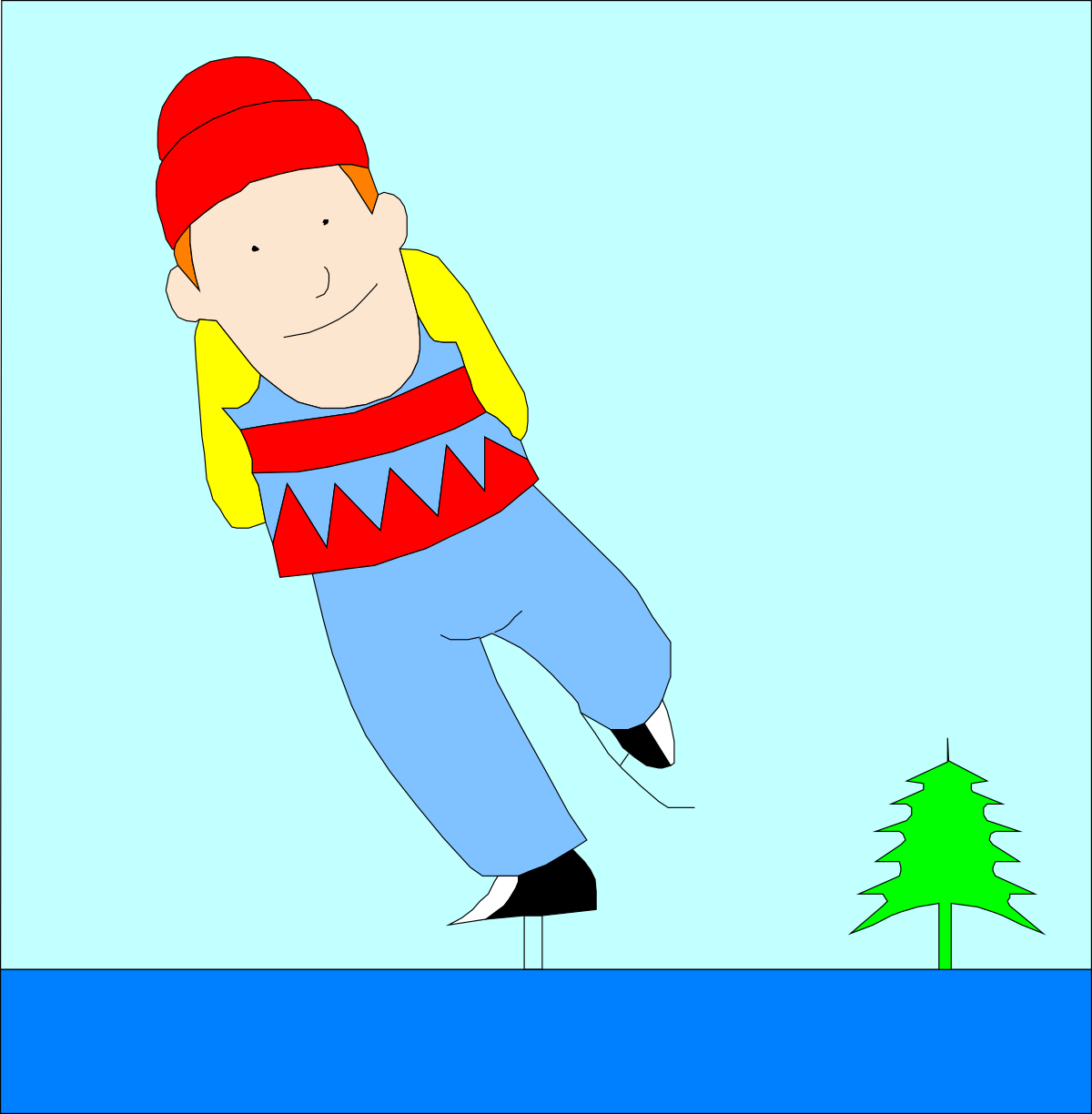 a cartoon character is skiing down a hill clip art png transparent Skiing Cartoon Character Clipart: Fun and Dynamic Winter Adventure