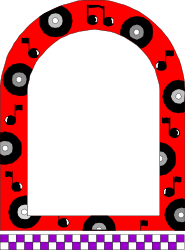 Checkered Borders for Leisure Themes: Red and Black Fifties Clipart
