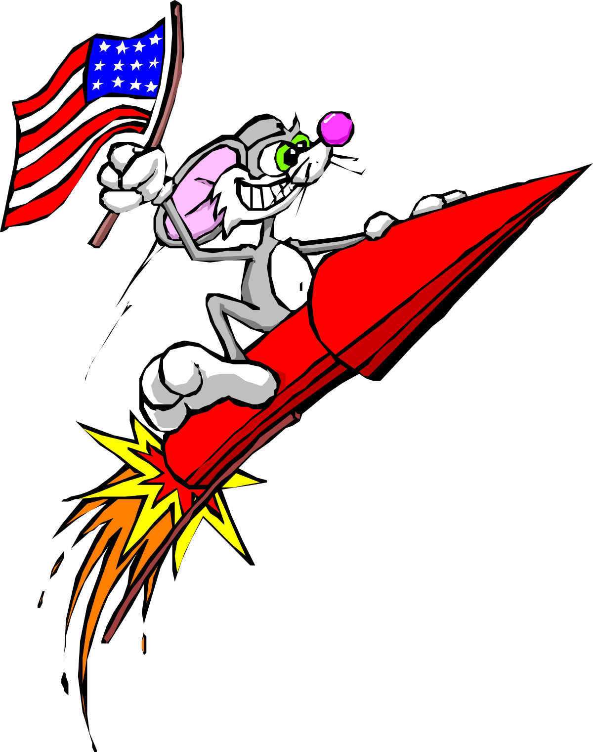 a cartoon bunny riding a surfboard with an american flag clip art png transparent Cartoon Bunny Surfing with American Flag - Fun Clipart Images