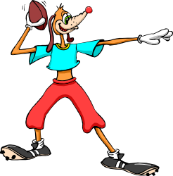 Cartoon Character Kicking a Football - Fun Sports Clipart