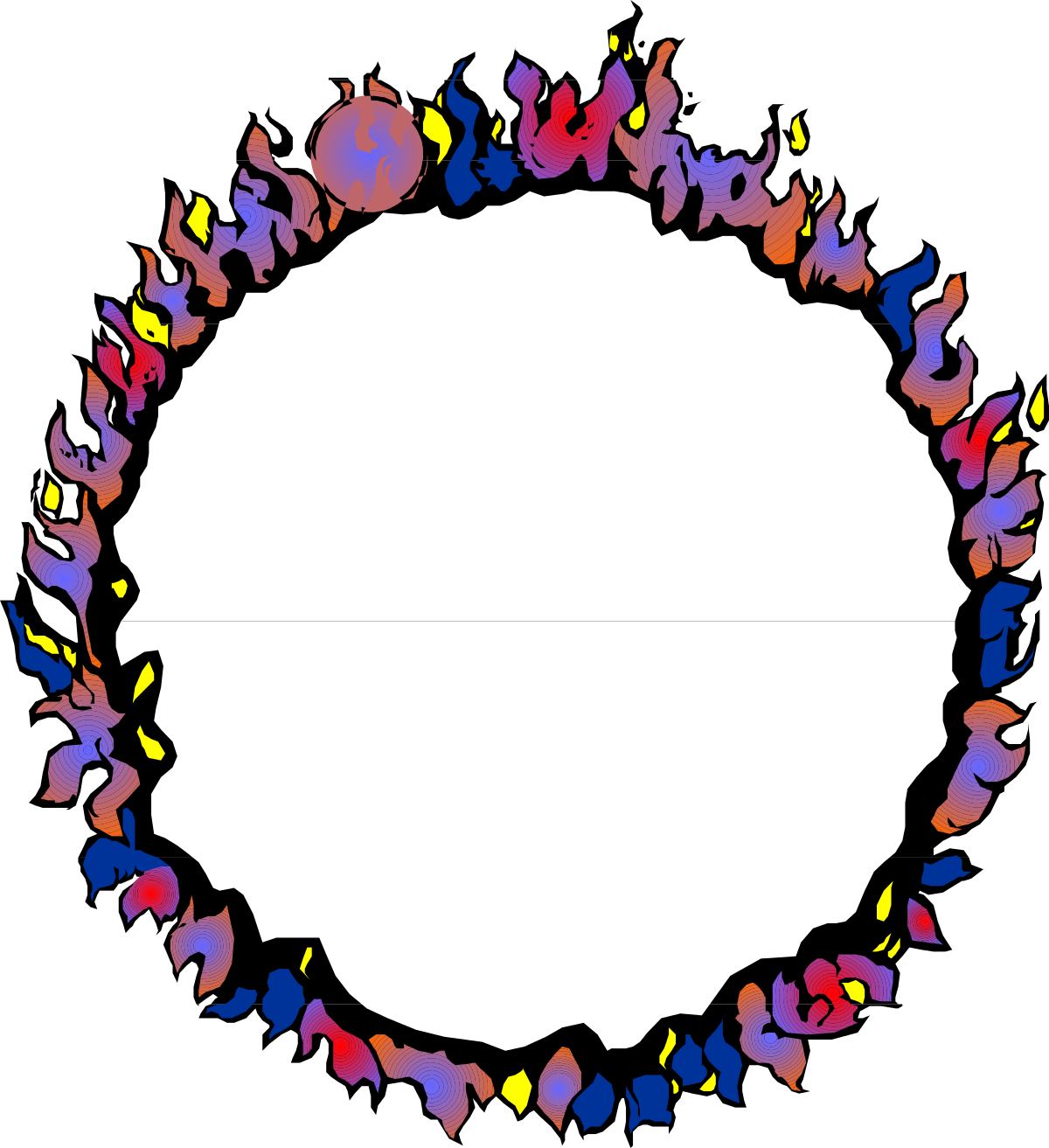 Colorful Shapes Surrounding a Circle Clipart - Vibrant Miscellaneous Borders