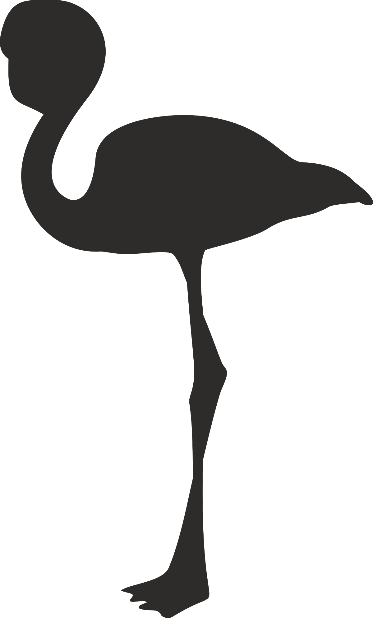 Flamingo Silhouette Clipart: Stunning Black and White Bird Design