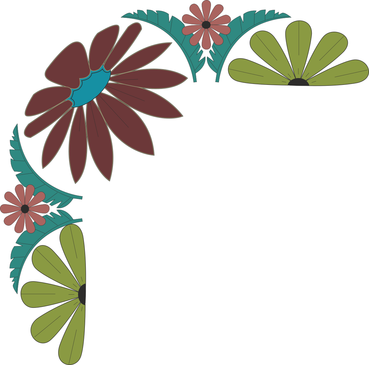 Floral Borders with Plants - Elegant Clipart for Creative Designs