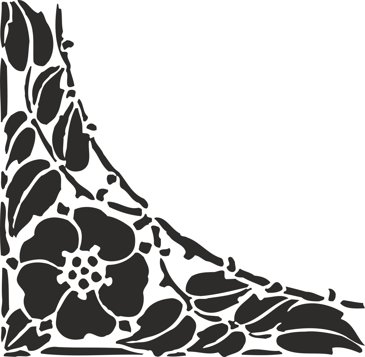 Black and White Flower Clipart - Elegant Floral Borders