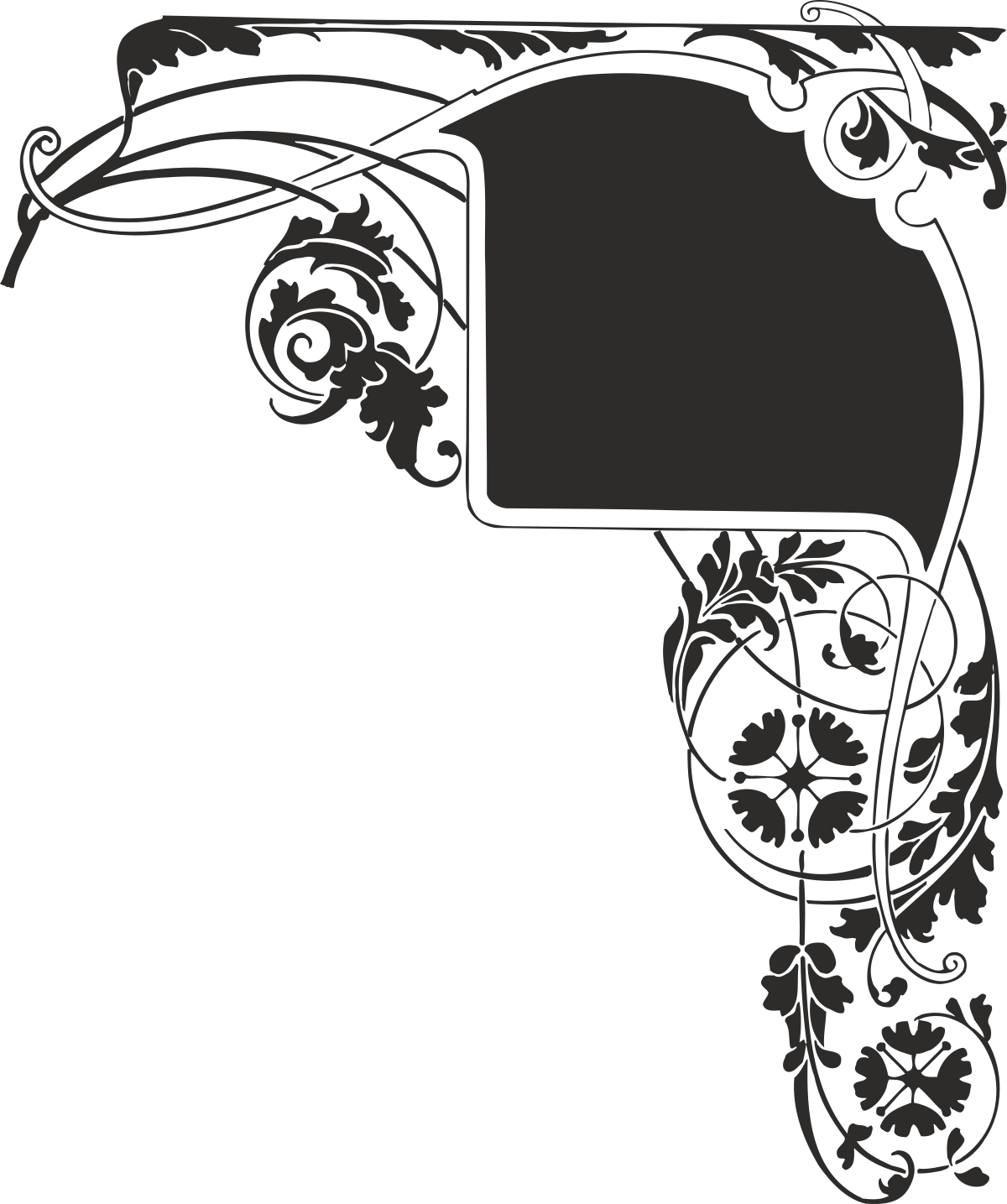 a black and white silhouette of a gun clip art png transparent Borders with Flower and Gun Silhouette Clipart in Black and White