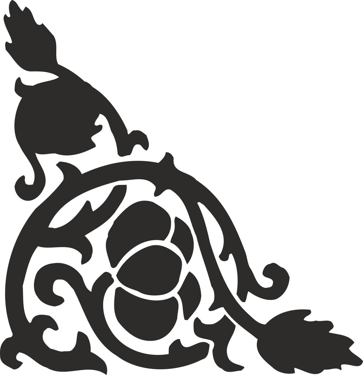 a black and white silhouette of a turtle clip art png transparent Silhouette Turtle Clipart with Border and Floral Accents