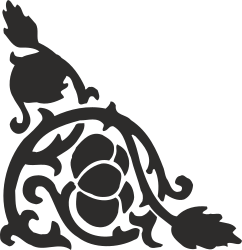 Silhouette Turtle Clipart with Border and Floral Accents