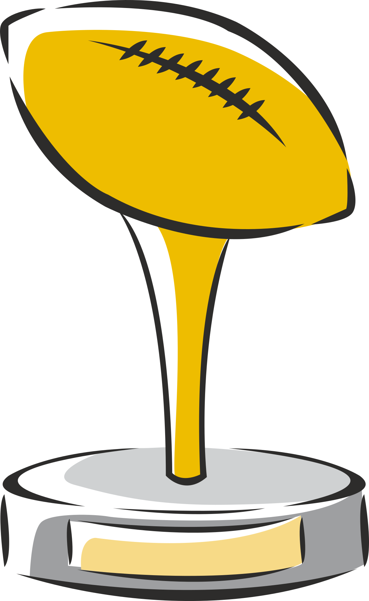 Football Trophy Clipart with Yellow and Black Background