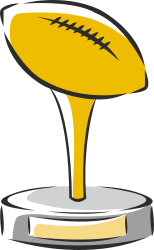 Football Trophy Clipart with Yellow and Black Background