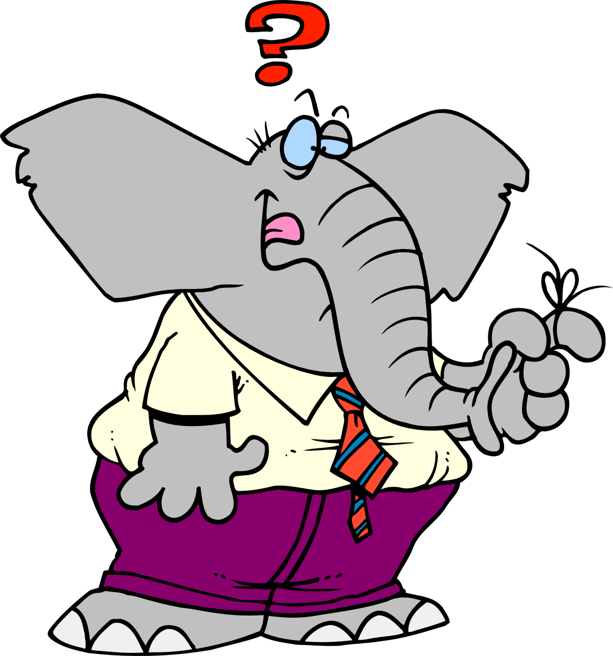 an elephant in a suit with a question mark clip art png transparent Elephant in Suit with Question Mark - Unique Clipart for Creative Projects