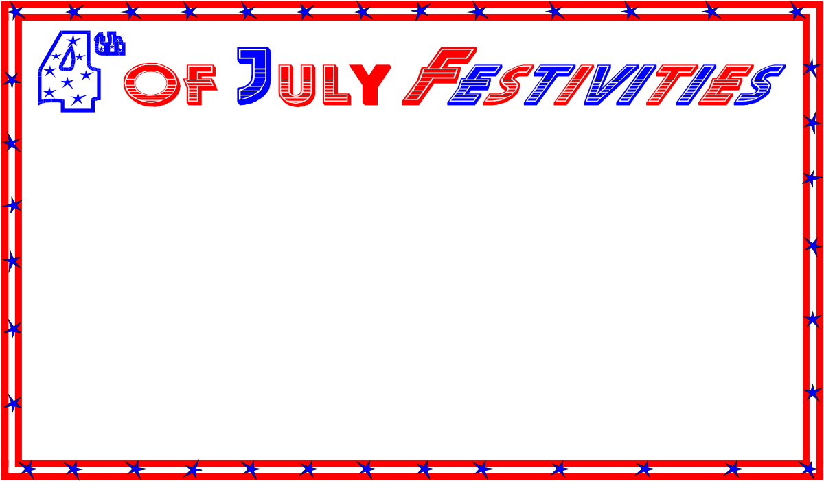 a red, white and blue frame with the words of july clip art png transparent July Celebration: Red, White, and Blue Borders Clipart for Holidays