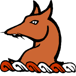 Red-Tailed Fox Clipart on Black Background