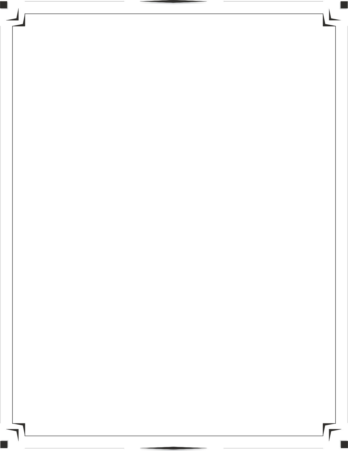 Black and White Frame Clipart with Elegant Borders and Corners