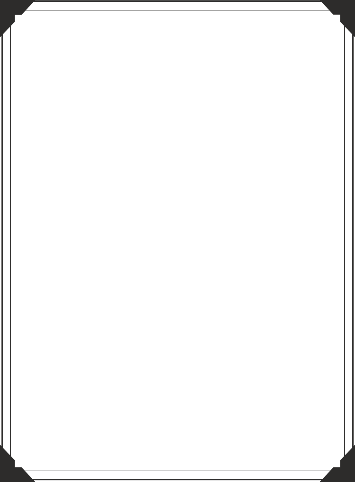White Square Frame with Black Border Clipart - Elegant Borders and Corners Design