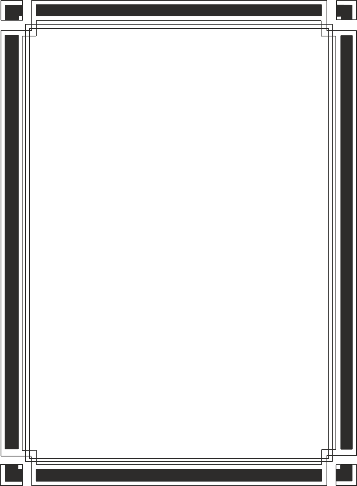 Creative Black and White Square Borders and Frames Clipart