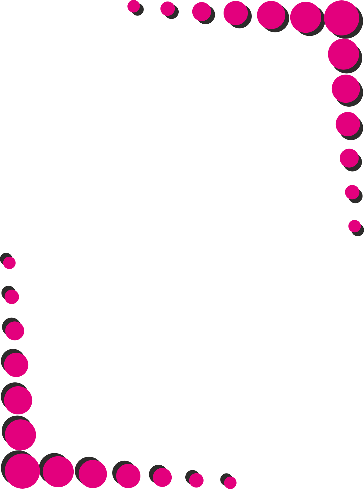 Pink and Black Dotted Borders and Frames for Creative Designs