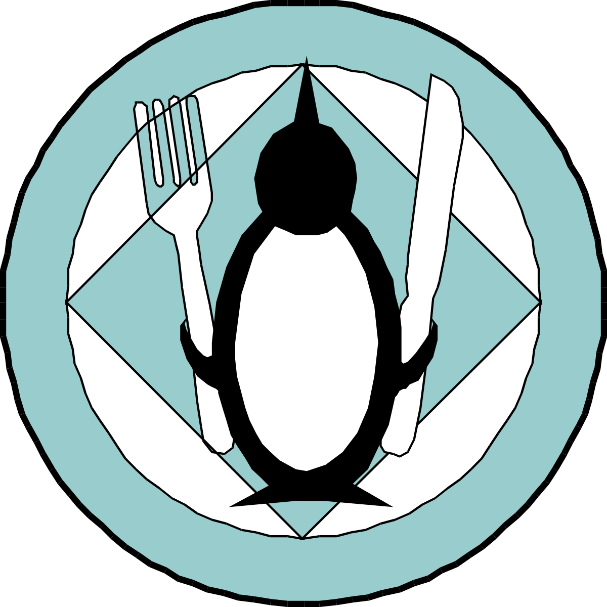 Penguin with Knife and Fork - Fun Clipart for Food Lovers