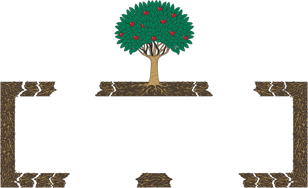 Borders and Plant Clipart: Vibrant Fruit Tree Design