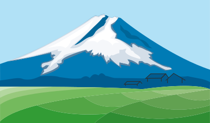 Mountain Scene with House Clipart - Nature and Landscape Illustration