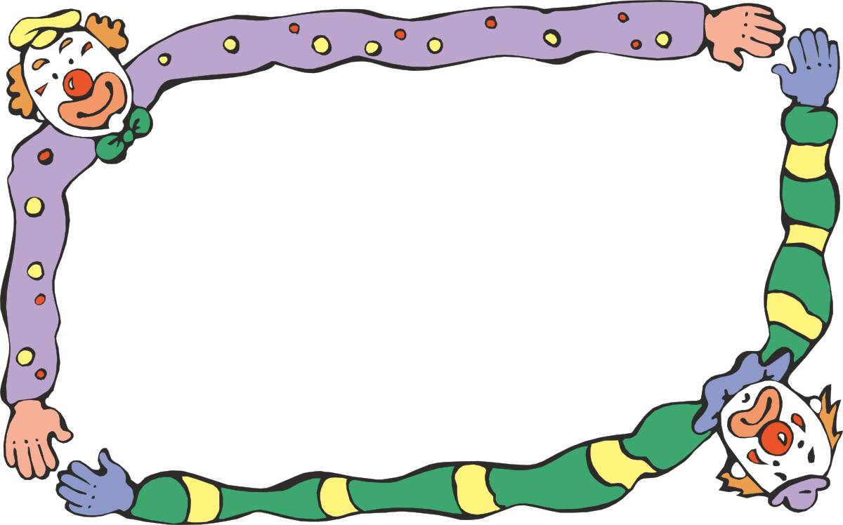 Borders with Cartoon Clown Character - Fun Leisure Clipart