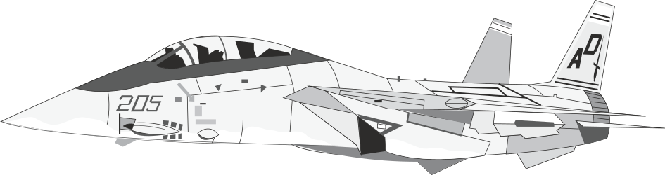 Fighter Jet Clipart on Black Background