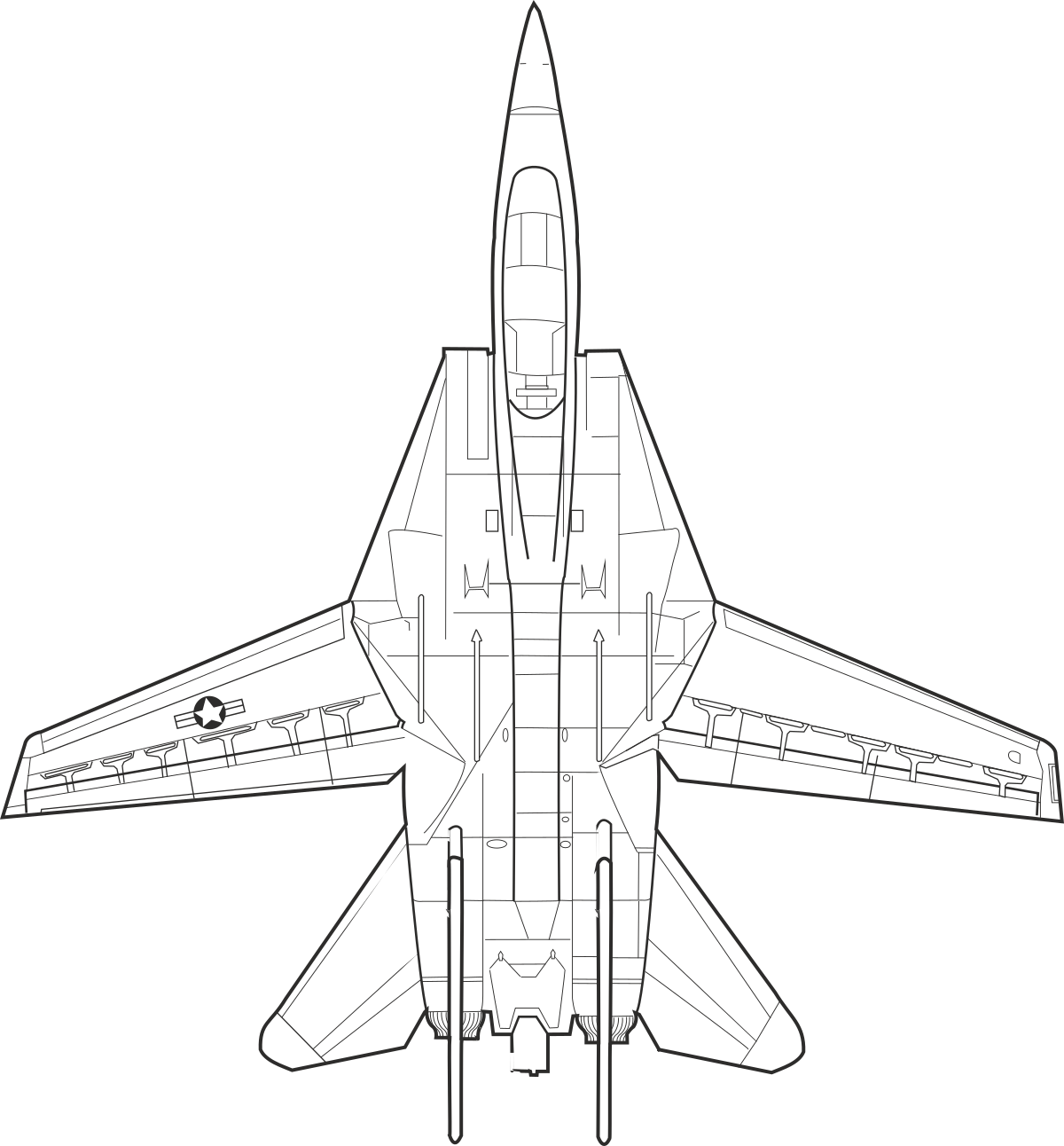 a black and white image of a fighter jet clip art png transparent Fighter Jet Clipart: Bold Black and White Illustration
