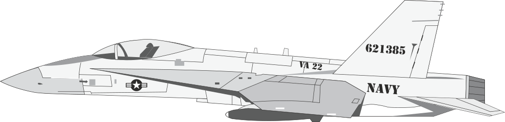 Fighter Jet Clipart on Black Background