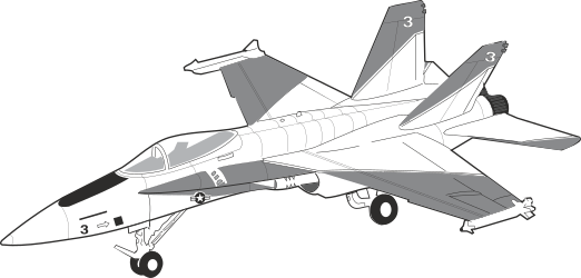 Jet on Black Background: Elegant Aviation Clipart