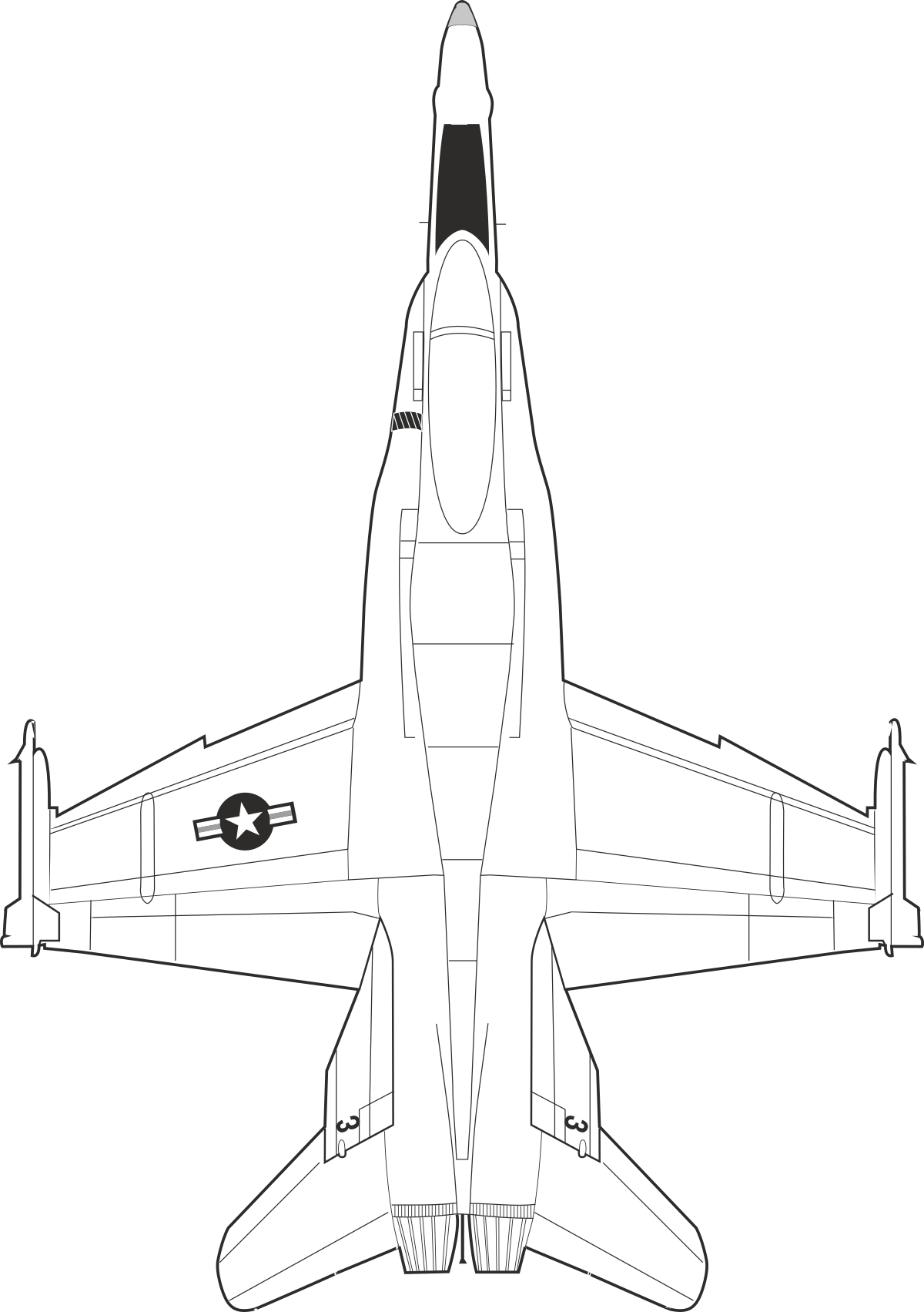 Fighter Jet Clipart on Black Background - High-Impact Visuals