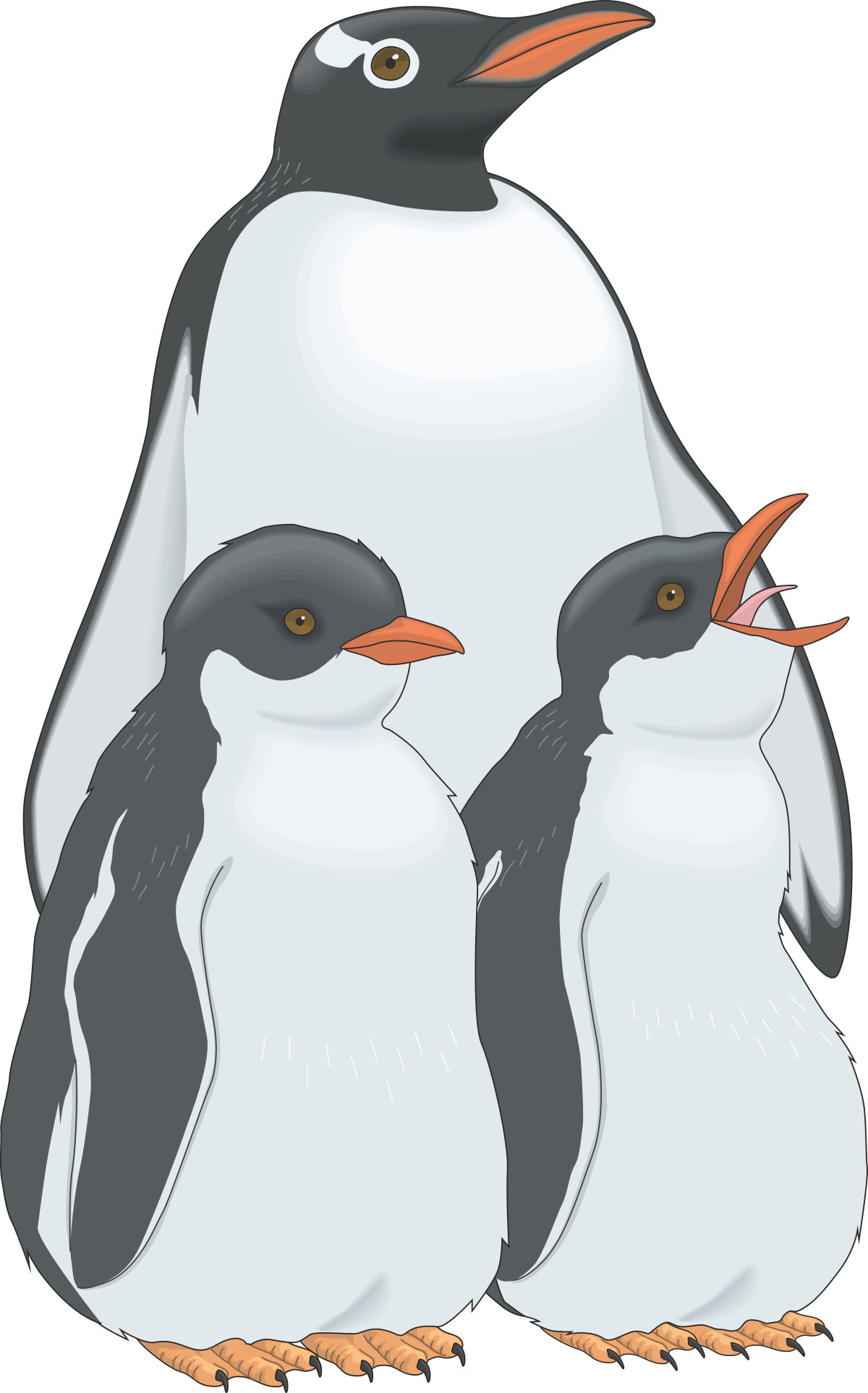 Three Penguins Clipart: Adorable Arctic Friends for Your Projects