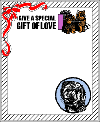 Gift Card Clipart with Dog and Bow - Holiday Borders & Festive Design