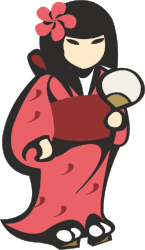 Kimono Woman Clipart: Elegant Traditional Attire Vector Image