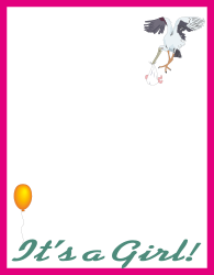 Creative Borders & Celebratory Clipart of a Girl's Baby Shower