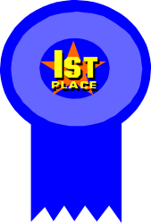 Blue Ribbon with Star Clipart - Award Achievement Symbol