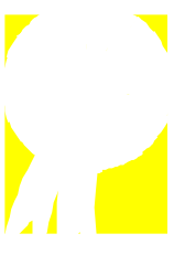 Tree Silhouette on Vibrant Yellow Background - Stunning Clipart Design