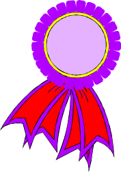 Purple Flower with Red Ribbon Clipart - Elegant Floral Design