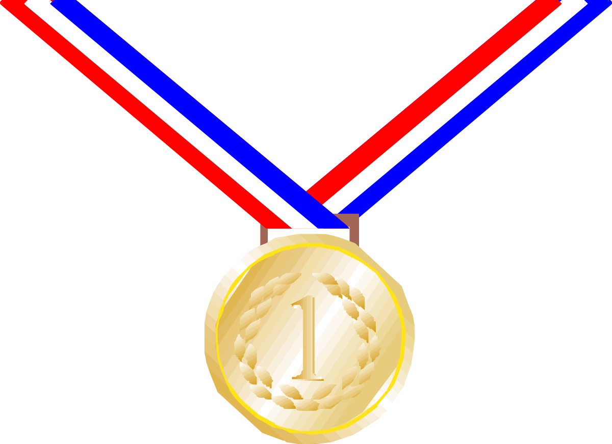 Medal with Red, White, and Blue Ribbon - Prize Clipart