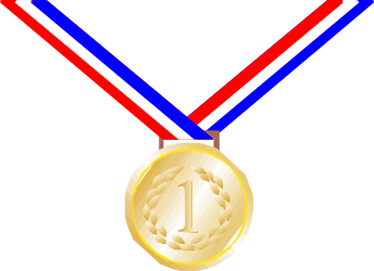 Medal with Red, White, and Blue Ribbon - Prize Clipart
