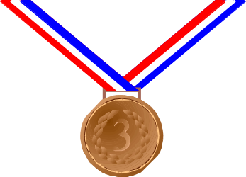 Medal with Red, White, and Blue Ribbon Clipart