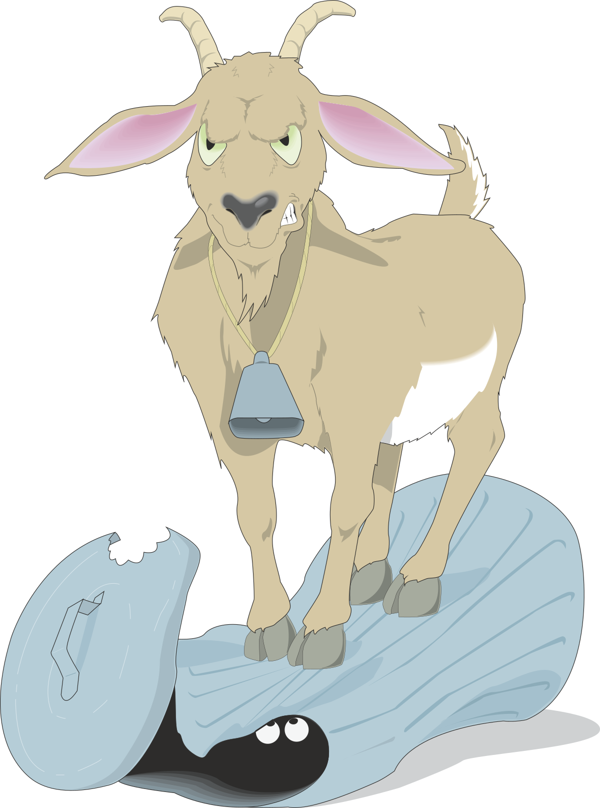 Goat on Blanket with Mouse Clipart - Charming Farm Scene