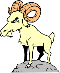 Goat with Horns Clipart - Vibrant and Whimsical Animal Illustration