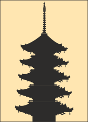 Pagoda Silhouette Clipart - Elegant Black and White Design