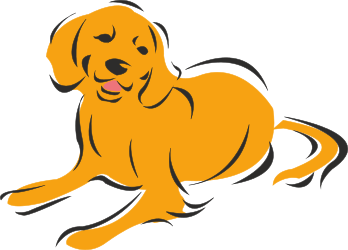 Yellow Dog Laying Down on the Ground - Charming Clipart for Your Projects