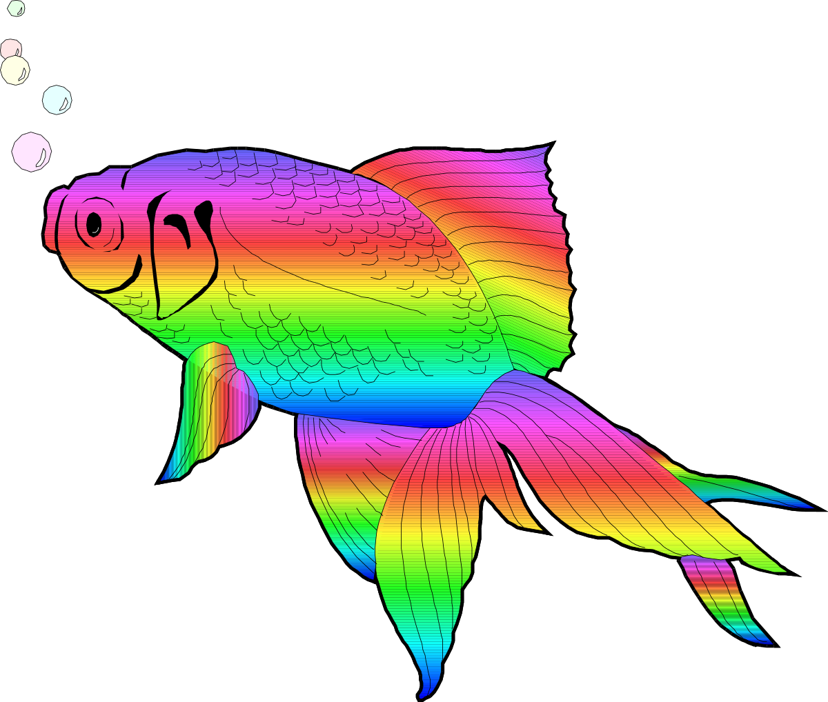 a rainbow colored fish clip art png transparent Rainbow Colored Fish Clipart for Vibrant Designs