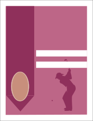 Purple and White Square Silhouette of a Person Clipart