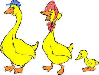 Ducks in Pink Hats and Blue Bows  Charming Clipart Collection