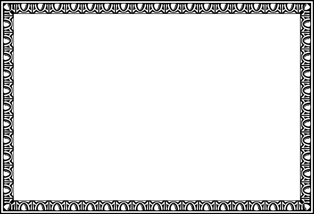 Elegant Black and White Border Clipart with Unique Pattern