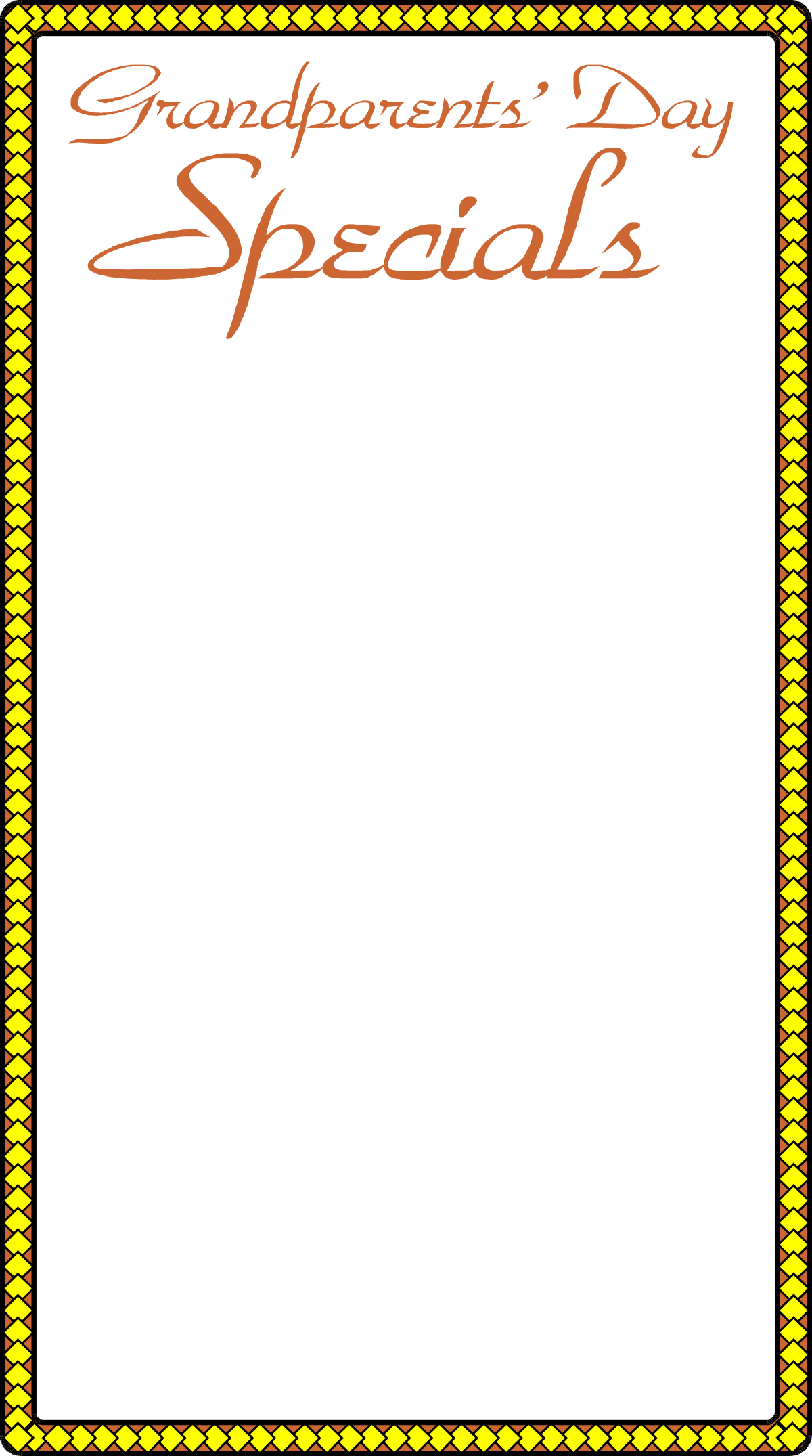 Yellow and Black Grandpa's Day Special Border Clipart